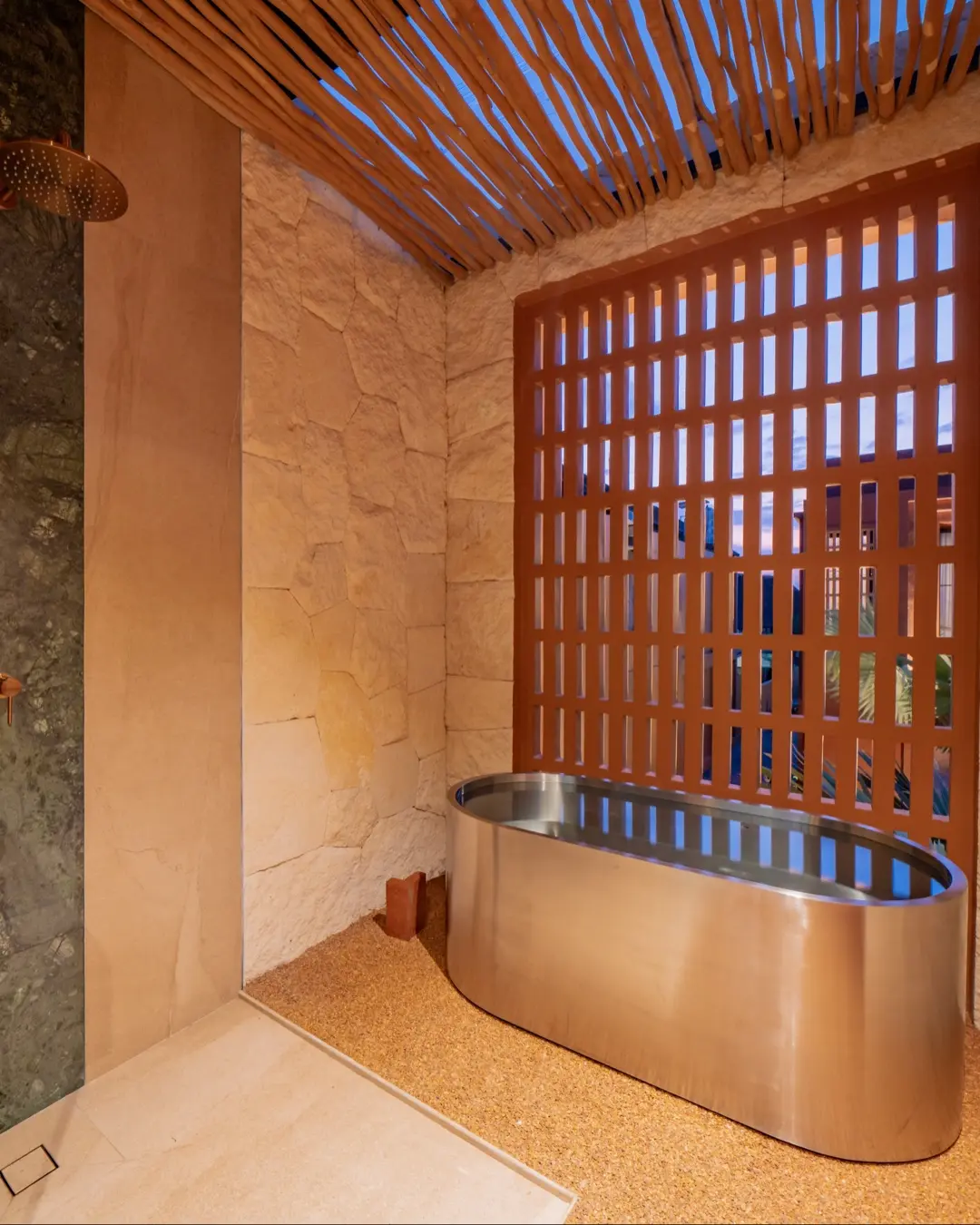 Ice bath and cold plunge tub at Villa Navaho, Bumbak Bali